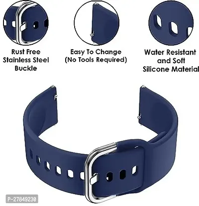 Replacement Band 19mm Metal Buckle Silicon Compatible with Boat Storm 19 mm Silicone Watch Strap Black Blue-thumb4