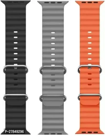 Loop Band with Watch Band Ultra 49mm 45mm 44mm 42mm Adjustable Loop Black 44 mm Silicone Watch Strap Orange Black Grey-thumb0