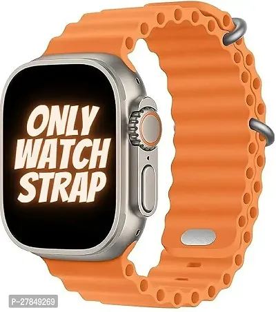 Flexible Silicone Ocean Sports Watch Band Compatible With 42mm 44mm 45mm 49 mm Silicone Watch Strap Orange-thumb2