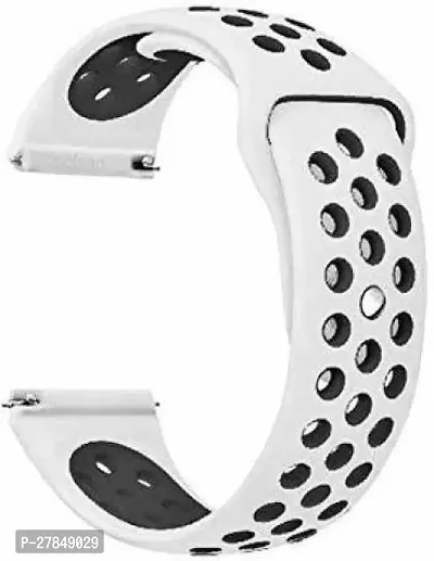 20 mm black and white strap universal for all 20 mm Silicone Watch Strap Black-thumb0