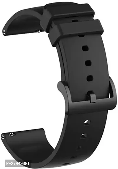 Silicone Belt 22mm compatible with Noise Noisefit Active Smartwatch Sports Band 22 mm Silicone Watch Strap Black Grey-thumb3