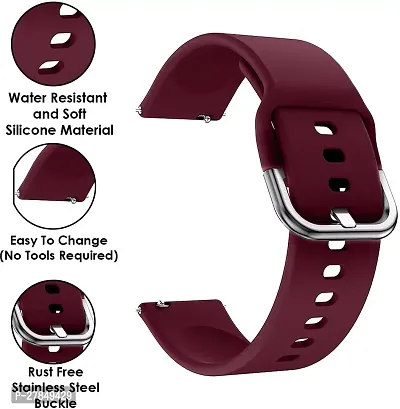 Colorfit Pulse GrandUltra 3Pro 5 Max Quad Call Pulse 2 Mettalix Twist 22 mm Silicone Watch Strap Black Maroon Grey-thumb3