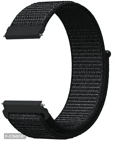 20mm Soft black Strap Compatible 20 mm Fabric Watch Strap Black-thumb0