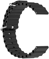 P26BIN09 Compatible with AmazfitMiniBipUProLiteSGTS22eGalaxyActive2 22 mm Silicone Watch Strap Black-thumb1