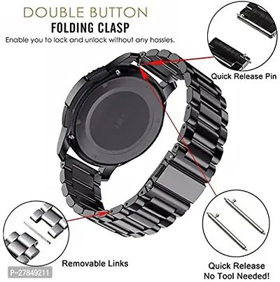 Quick Release Watch Band Stainless Steel Watch Strap For Noise Watch 22 mm Stainless Steel Watch Strap Black-thumb3