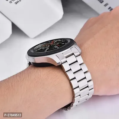 Silicone strap all smartwatch and analog wristwatchcompatible watch in picture 20 mm Stainless Steel Watch Strap Black Silver-thumb4