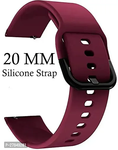 Strap Compatible with AmazfitGTS2MiniBipProLiteGTS22eBipSGalaxy Active2 20 mm Silicone Watch Strap Maroon-thumb2