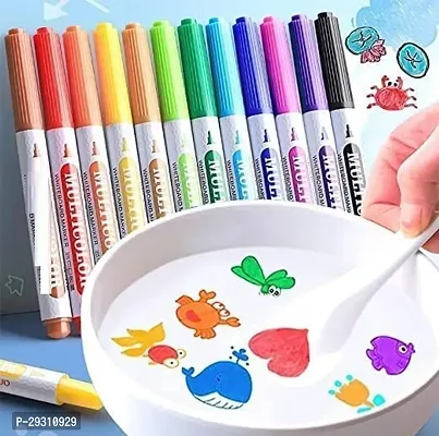 KGBAD 12Color Magical Water Pen Floating Pens Set Magic Water Painting Pen Whiteboard Drawing For Boys  Girls Kids Educational Toys Gift Crafts Pack of 12-thumb0