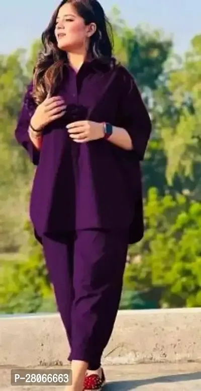 Fancy Purple Rayon Kurta Bottom Set For Women-thumb0