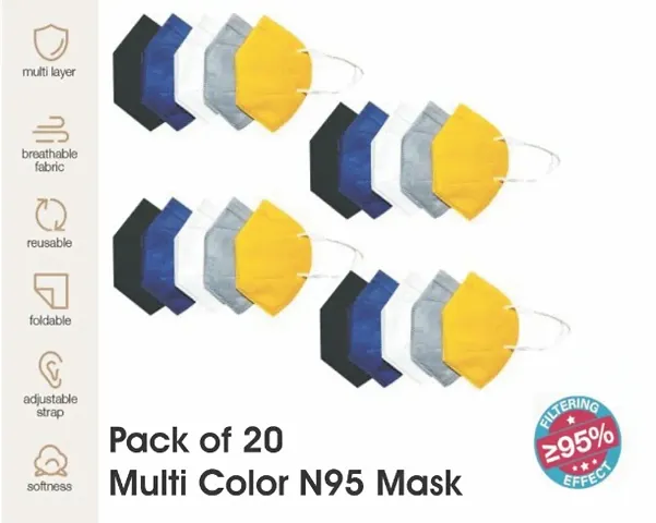 N95 Mask with 5 layer filtration fabric and Comfortable Nose Pin