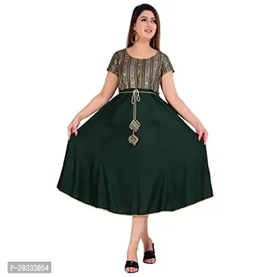TEEJA collection Flare Anarkali Bottom Gown, with Golden Printed Body with zari lace Finish Back Key Hole, Nice zari Waist Band,Bottom Finish with Nice lace-thumb0