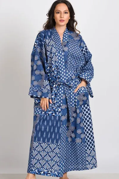 Shivangi Pure Cotton Kimono Night Robe/Bath Robe For Women