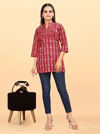 Stylish Cotton Blend Stitched Kurta For Women-thumb2