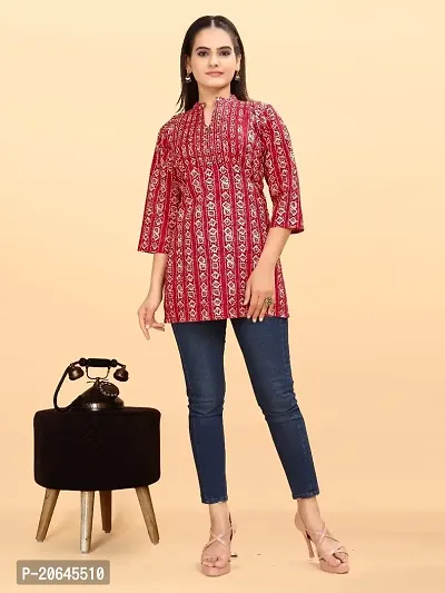 Stylish Cotton Blend Stitched Kurta For Women-thumb3