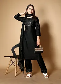 Stylish Viscose Rayon Kurta, Bottom and Dupatta Set For Women-thumb2