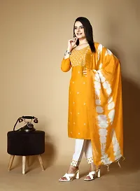 Stylish Viscose Rayon Kurta, Bottom and Dupatta Set For Women-thumb3