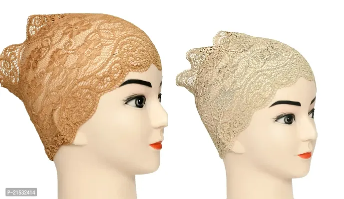 Girls and Womens Hijab Headband, Under Hijab Scarf Naqab Head Scarf (2 pcs)-thumb2