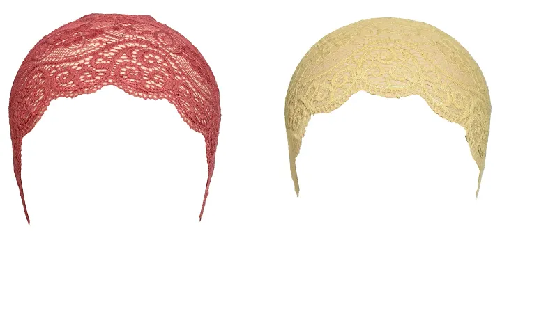 Stylish Net Hijab Headband Under Hijab Scarf Naqab Head Scarf - Pack Of 2