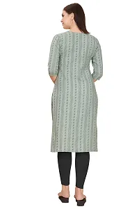 FASHIRE Women's Cotton Woven Design Kurti with V Neck Design. (XX-Large, Olive)-thumb3