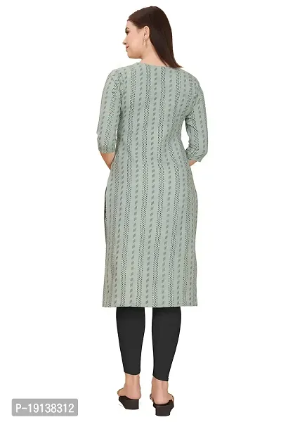 FASHIRE Women's Cotton Woven Design Kurti with V Neck Design. (XX-Large, Olive)-thumb4