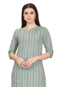 FASHIRE Women's Cotton Woven Design Kurti with V Neck Design. (XX-Large, Olive)-thumb4