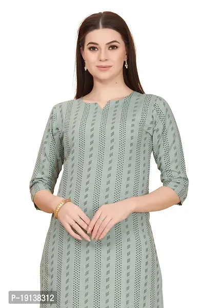 FASHIRE Women's Cotton Woven Design Kurti with V Neck Design. (XX-Large, Olive)-thumb5