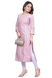 Fashire Women's A-Line Khadi cotton Sequence kurti (Small, Pink)-thumb2