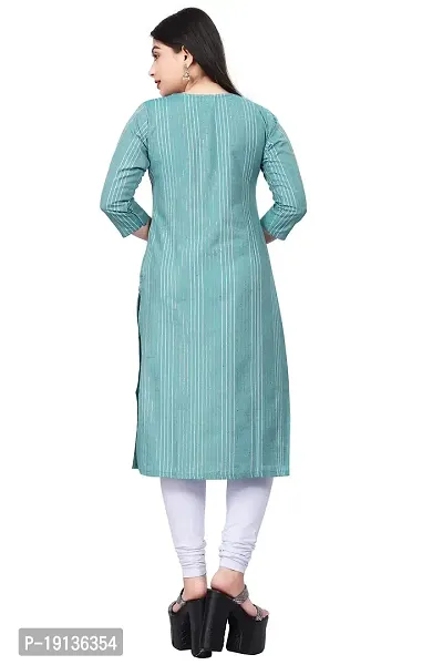 FASHIRE Women's Pure Cotton A-line Kurti Teal-thumb4