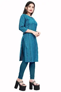 FASHIRE Women's Pure Cotton A-line Kurti Blue-thumb2