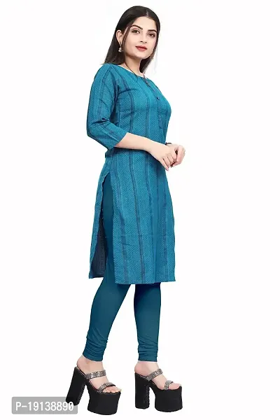 FASHIRE Women's Pure Cotton A-line Kurti Blue-thumb3