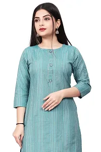 FASHIRE Women's Pure Cotton A-line Kurti Teal-thumb4