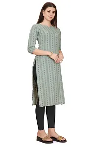 FASHIRE Women's Cotton Woven Design Kurti with V Neck Design. (XX-Large, Olive)-thumb1