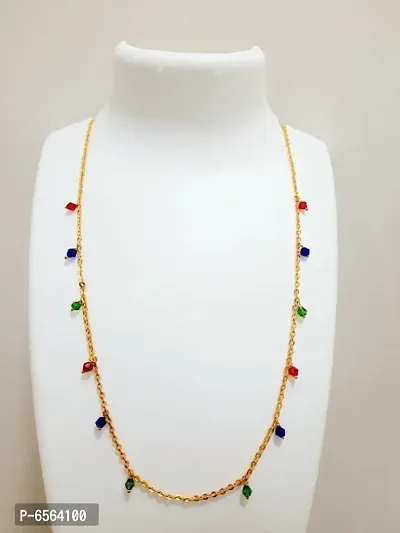 Women gold plated beaded chain
