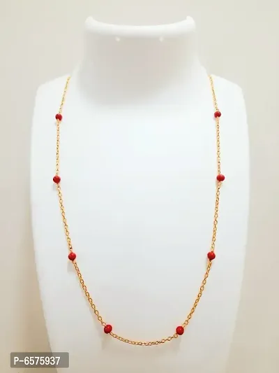 Women gold plated beaded chain