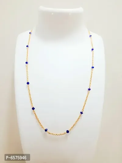 Women gold plated beaded chain-thumb0