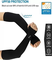 Arm Sun Sleeves Compression UV Protection Cooling for Men Women Summer Sunblock, Cycling Driving Golf Running Pack of 1-thumb1