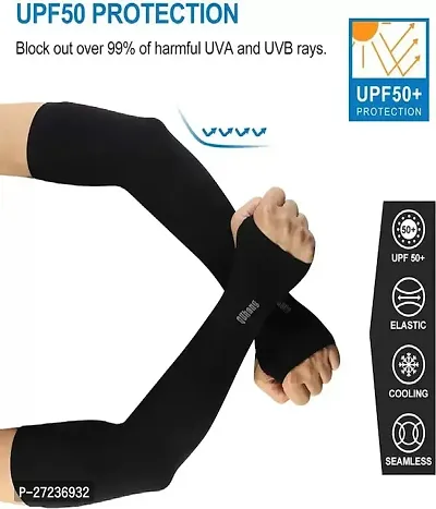 Arm Sun Sleeves Compression UV Protection Cooling for Men Women Summer Sunblock, Cycling Driving Golf Running Pack of 1-thumb2