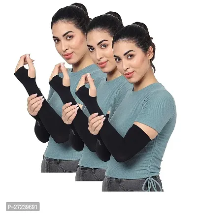 Cool , Slim , Fully stretched, Cotton Black Arm Sleeves Gradulated compression to provide extra comfort and actively promote healthy blood flow. Designed to boost circulation to aid in rapid muscle re