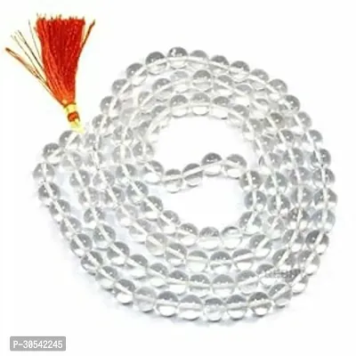 Sphatik Crystal Jaap Mala for Pooja 108+1 Beads  Natural  Certified  Astrological Beads Positive Effect 8 MM