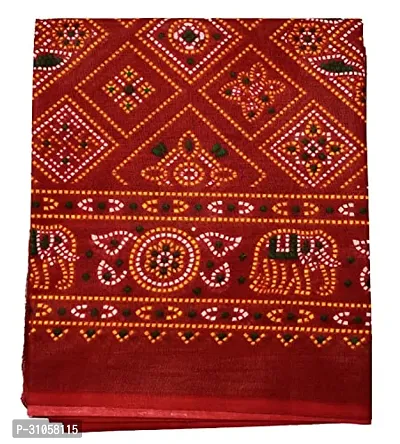 Trendy Red Chunri Printed Cotton Bath Towel-thumb0