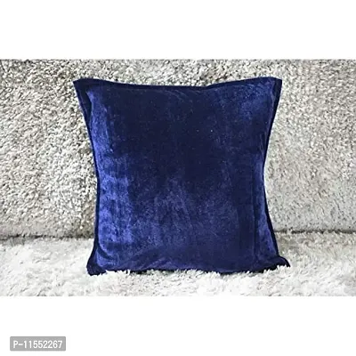 Dulhan Creations Soft and Bright, Solid Color Velvet Cushion Covers Set of 2 (24 x 24, NavyBlue)-thumb2