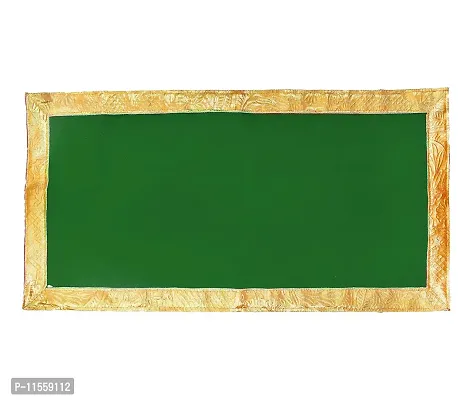 Red Pooja Cloth for God, Velvet Altar Cloth for Puja | Size 14x26 (Green)