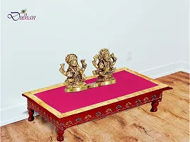 Red Pooja Cloth for God, Velvet Altar Cloth for Puja | Size 14x26 (Pink)-thumb4