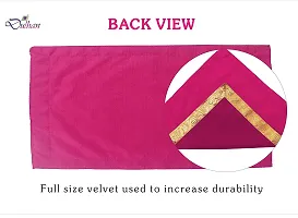 Red Pooja Cloth for God, Velvet Altar Cloth for Puja | Size 14x26 (Pink)-thumb3