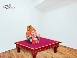 Dulhan Velvet Pink Pooja Cloth/Pooja Aasan for Mandir, Temple Altar Cloth with Golden Border (40X40 inch) 1mtr.-thumb4