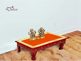 Red Pooja Cloth for God, Velvet Altar Cloth for Puja | Pack of 2 | Size 10x20 (Orange)-thumb4