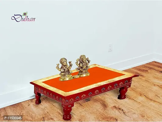 Red Pooja Cloth for God, Velvet Altar Cloth for Puja | Pack of 2 | Size 10x20 (Orange)-thumb5