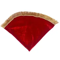 DLC Solid Stretchable Velvet 20 Inch Thal posh, Bright and Colorful Plate Cover for Decoration, Plain Maroon thali Cover for Pooja, Wedding, Festivals-thumb2