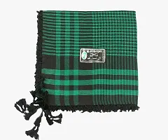 Dulhan Unisex Black Funda Cotton Arabic Style Desert Muslim Shoulder/Scarf/Rumaal/Shemagh/keffiyeh For Neck with Tussels, Yellow & Green-thumb1