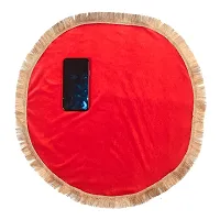 DLC Solid Stretchable Velvet 20 Inch Thal posh, Bright and Colorful Plate Cover for Decoration, Plain Red thali Cover for Pooja, Wedding, Festivals-thumb1